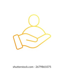 Helping Child Gradient Line Icon