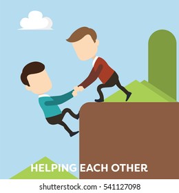 Helping each other illustration concept