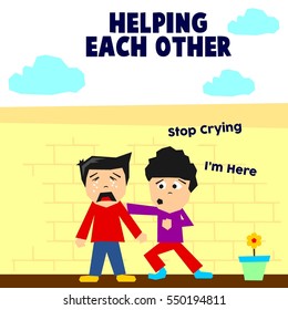 Helping each other illustration concept