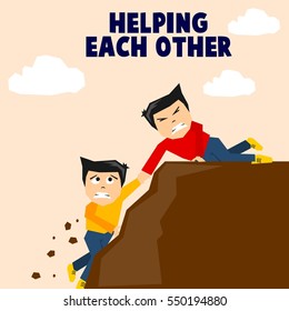 Helping each other illustration concept