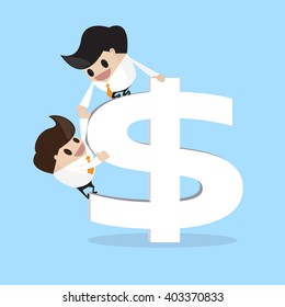 Helping to get to the top. Business illustration.