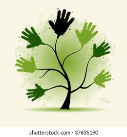Helping hand, art tree