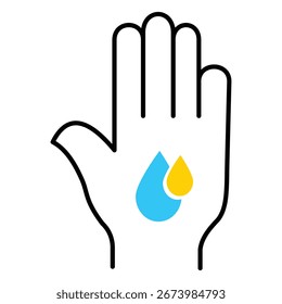 Helping Hand With Blue Drop Vector Illustration Icon Design