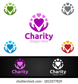 Helping Hand Charity Foundation Creative Logo for Voluntary Church or Charity Donation
