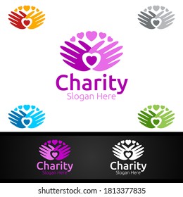 Helping Hand Charity Foundation Creative Logo for Voluntary Church or Charity Donation