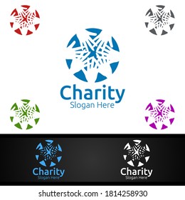Helping Hand Charity Foundation Creative Logo for Voluntary Church or Charity Donation