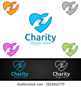 Helping Hand Charity Foundation Creative Logo Stock Vector (Royalty ...