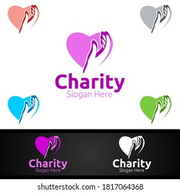 Hilfreiche Hand Charity Foundation Creative Logo für freiwillige Spenden von Kirchen oder Wohltätigkeitsorganisationen