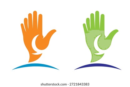 Helfen Hand Charity Support Logo Symbol Moderne Vorlage Design Vektor