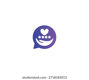 Mano de ayuda y chat de burbuja Logo