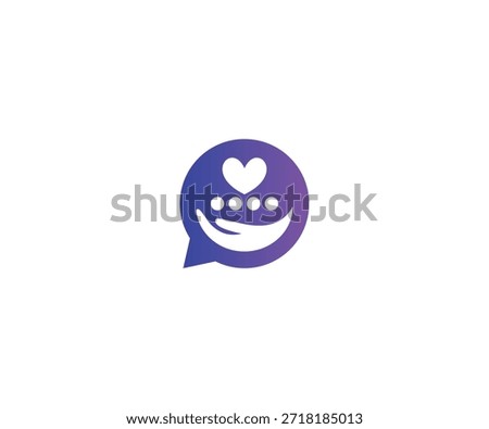 Helping Hand and Chat Bubble Logo