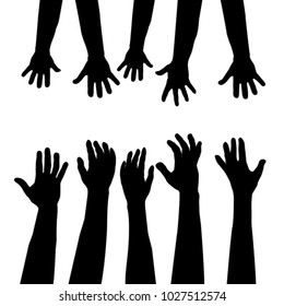 Helping hand  concept. Adults care about children