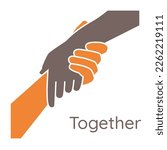 Helping hand concept. Gesture, sign of help and hope. Two hands taking each other.