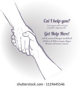 Helping Hand Concept Gesture Sign Help Stock Vector Royalty Free Shutterstock