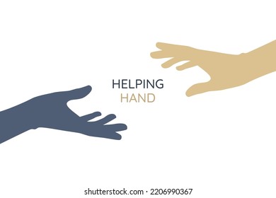 Helping hand concept. Gesture, sign of help and hope. Two hands taking each other.