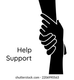 Helping hand concept. Gesture, sign of help and hope. Two hands taking each other.
