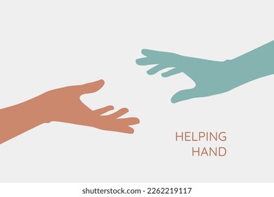 Helping hand concept. Gesture, sign of help and hope. Two hands taking each other.