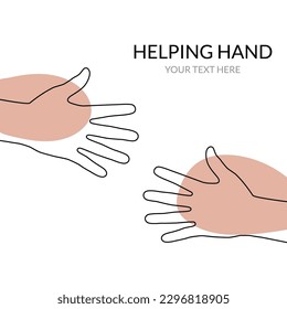 Helping hand concept. Gesture, sign of help and hope. Two hands taking each other.