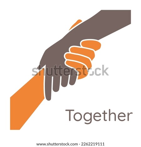 Helping hand concept. Gesture, sign of help and hope. Two hands taking each other.