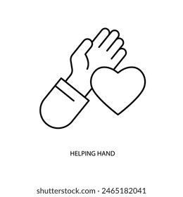 helping hand concept line icon. Simple element illustration. helping hand concept outline symbol design.