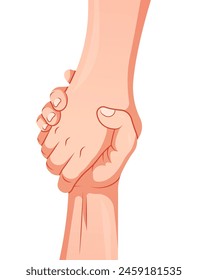 Helping hand concept vector isolated on white background.