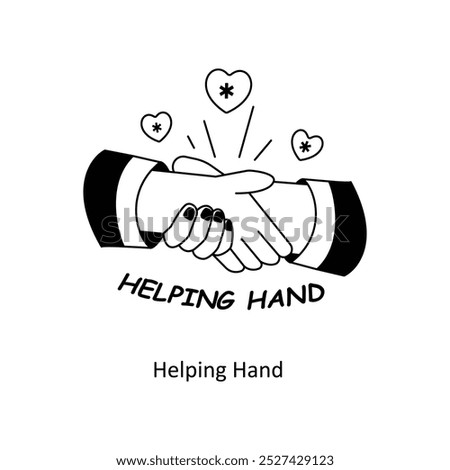 Helping Hand concepts outline style illustrations stock illustration
