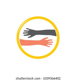 helping hand diversity symbol logo vector