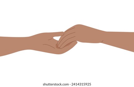 Helping hand flat vector illustration.