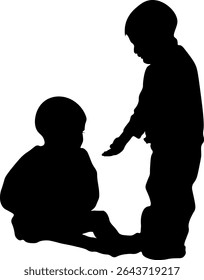 
Hilfe Hand Freund - Buddy Vektor Silhouette.