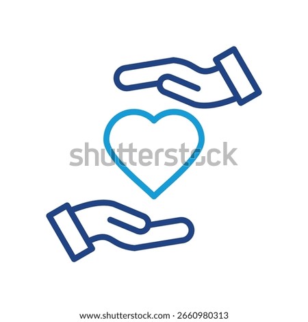 Helping Hand Icon Line Color Vector Illustration