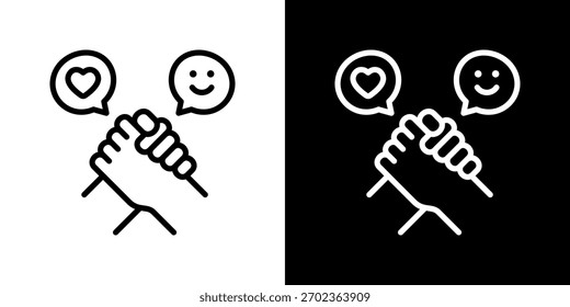 Hilfreiche Handsymbol-Linienstil-Vektorgrafik