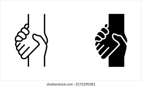 Helping hand icon set. Gesture, sign of help and hope. vector illustration on white background