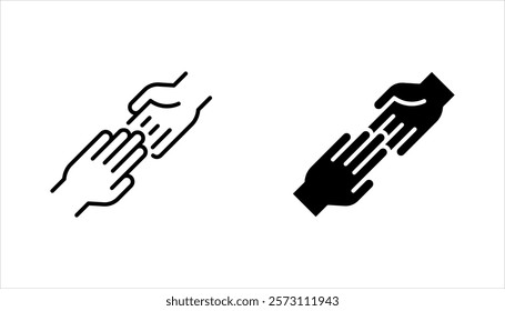 Helping hand icon set. Gesture, sign of help and hope. vector illustration on white background