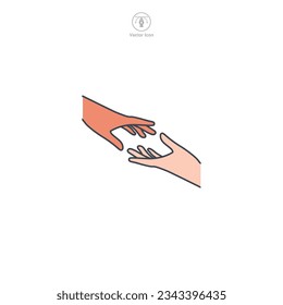 Helping Hand icon symbol vector illustration isolated on white background