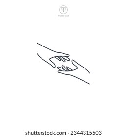 Icono de ayuda Icono de mano ilustración vectorial aislada en fondo blanco