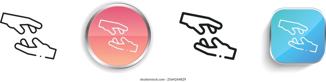 helping hand icon. Thin Linear, Regular and Button Style Design Isolated On White Background