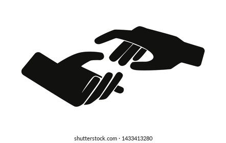 Helping hand icon. Vector illustration