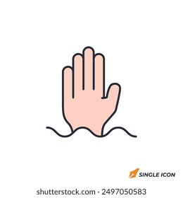 Helping Hand icon vector illustration. Helping Hand symbol isolated on white background
