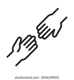 Helping hand icon vector illustration design template in trendy style