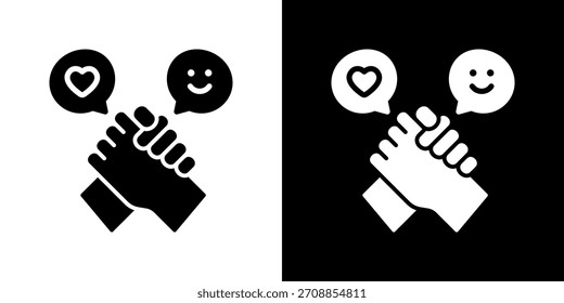 Helping Hand Icon Vector Illustration. Fresh Line Design Built For Creative Flexibility In Light And Dark Versions.
