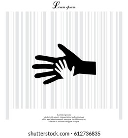 helping hand icon. vector illustration