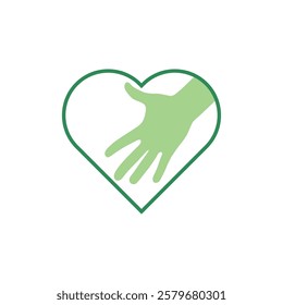 Helping hand icon and vector logo design.