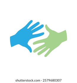 Helping hand icon and vector logo design.
