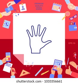 Helping hand - line icon