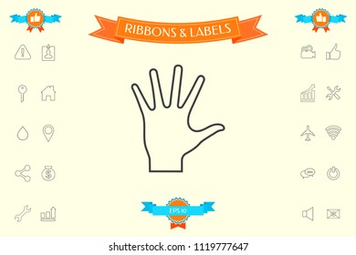 Helping hand - line icon