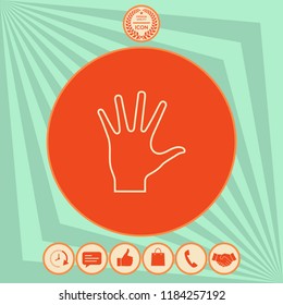 Helping hand - line icon