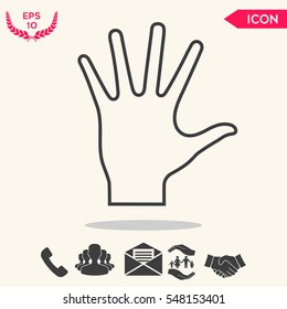 Helping hand - line icon