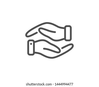 Helping Hand Line Icon Charity Gesture Stock Vector (Royalty Free ...