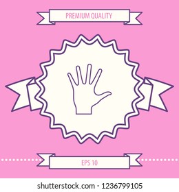 Helping hand - line icon. Graphic elements for your design