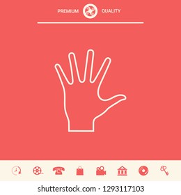 Helping hand - line icon. Graphic elements for your design